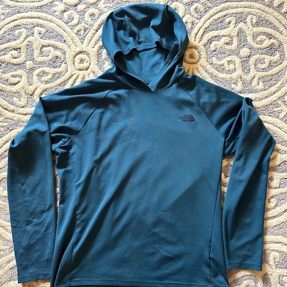 North Face Teal Sun Guard UPF Hiking Sweater Teal - Mens Large